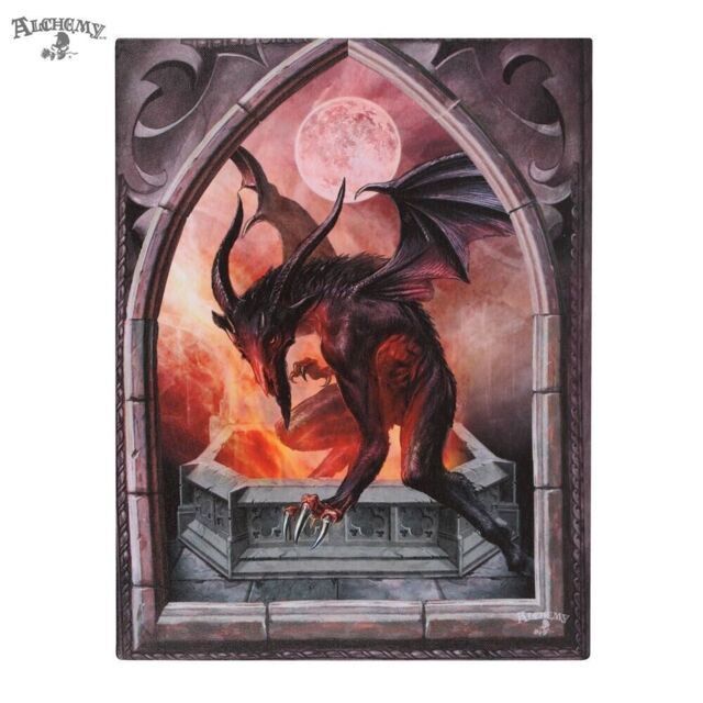 Alchemy Baphometica Canvas Plaque Gothic Wall Art 19cm X 25cm