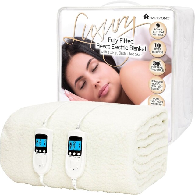 King Size Fleece Electric Blanket Heated Underblanket With Dual