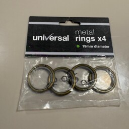 Universal Metal Curtain Rings X 4 19mm Diameter - Antique Brass