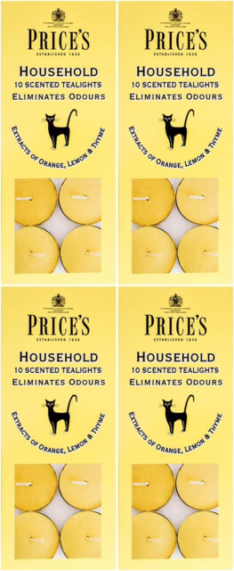 40x Price's Household Pet Tealights Scented Candle - Eliminates