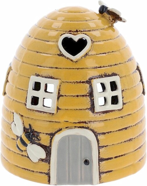 Shudehill Giftware Village Pottery Yellow Beehive Dome Tealight Holder