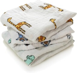 Aden + Anais 100% Cotton Muslin Musy Squares 70x70cm 3 Pack Jungle Jam