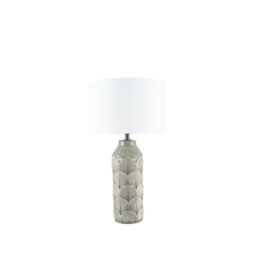 Bethan Embossed Grey Ceramic Table Lamp (30-724-c) By Pacific
