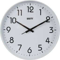 Unity Wall Clock, Fradley, Silent Sweep, Modern, White, 30cm / 12-inch