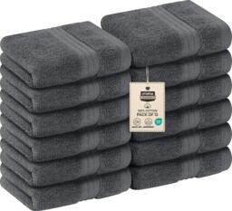 12 Pack Luxury Flannel Face Cloth Set (30 X 30 Cm) 100% Cotton Ring