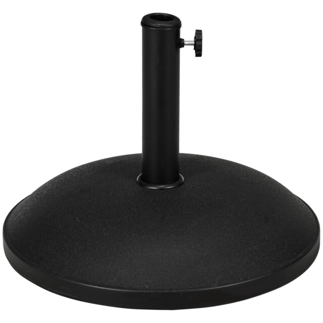 Umbrella Base Round 25kg Cement Steel Plastic Black 50x37cm Patio