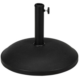 Umbrella Base Round 25kg Cement Steel Plastic Black 50x37cm Patio
