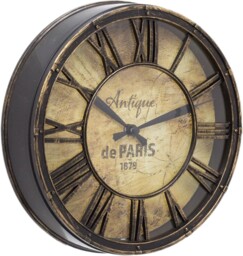 20cm Antique Parisian Wall Clock – Vintage Distressed, Silent Quartz,