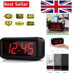 Battery Operated Led Digital Alarm Clock With Large Red Digit Display