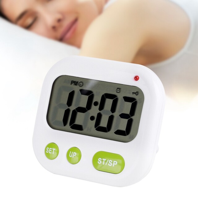 Amusic/vibration Digital Lcd Alarm Clock Electronic Kitchen Timer With