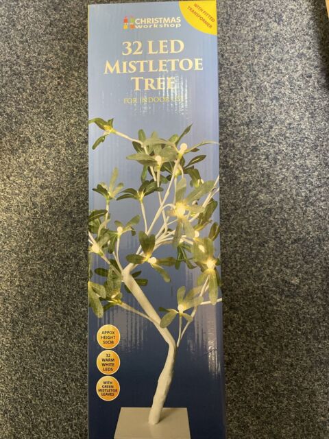 45cm 32 Led Warm White Mistletoe Tree Metal Wrapped Indoor Light