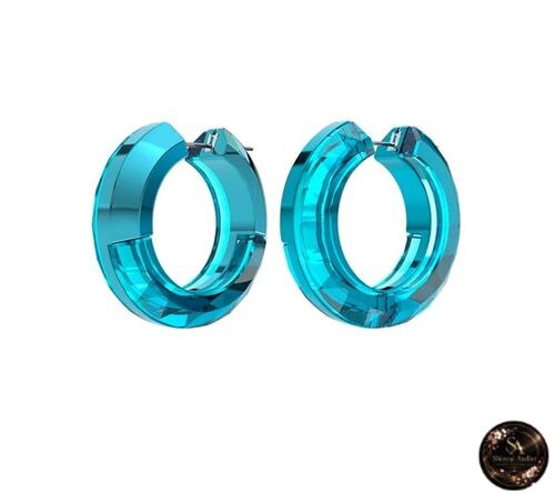 Swarovski Lucent Hoop Earrings Blue Crystal Cut Hoop Earrings Part Of