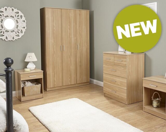 Boxed Panama 4 Piece Oak Bedroom Set Local Delivery Only