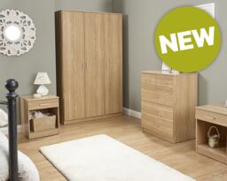 Boxed Panama 4 Piece Oak Bedroom Set Local Delivery Only