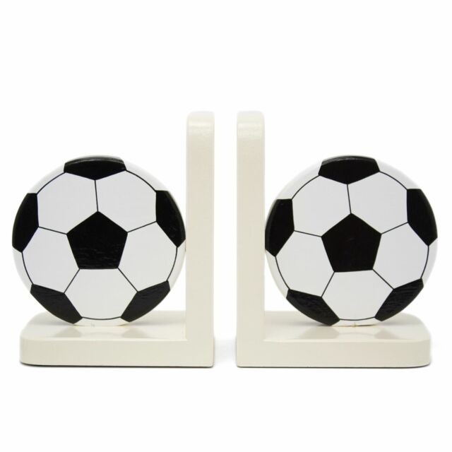 Football Ball Wooden Bookends For Kids - Childrens Book Ends - Hand