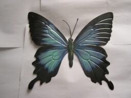 Primus Large Metal Butterfly Garden Ornament - Blue & Black (mk2322)