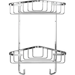Croydex 2 Tier Corner Basket Medium Chrome Shower Caddy Wall Mounted