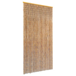 Bamboo Door Curtain Brown 90x220cm Wooden Top Bar 56-yarn Insect