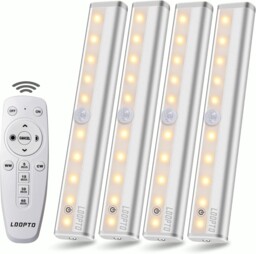 Ldopto Under Cabinet Kitchen Lights With Remote Dimmable 4 Pack Warm
