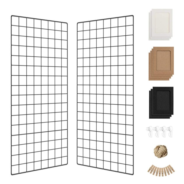Wall Photo Grid Shelf, Hanging Ins Art Display 31.515.7 In, Black