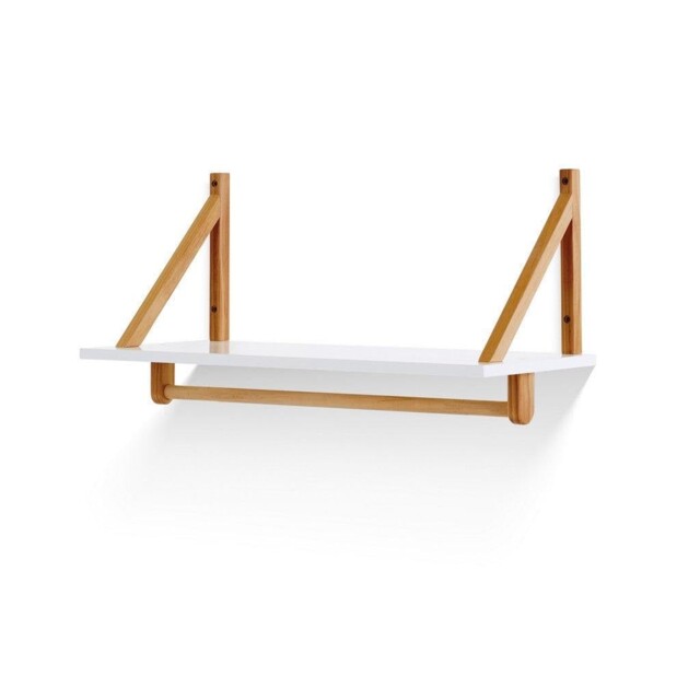 Obaby Maya Wall Shelf, White And 80 Cm X 35 X 40.5 Cm, With Natural