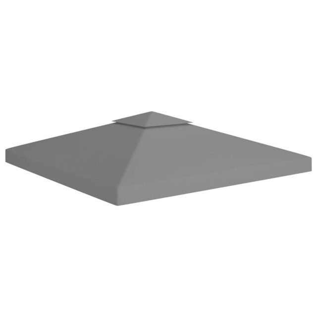 Gazebo 2-tier Top Cover Black 3x3m Polyester Pvc Coated Waterproof