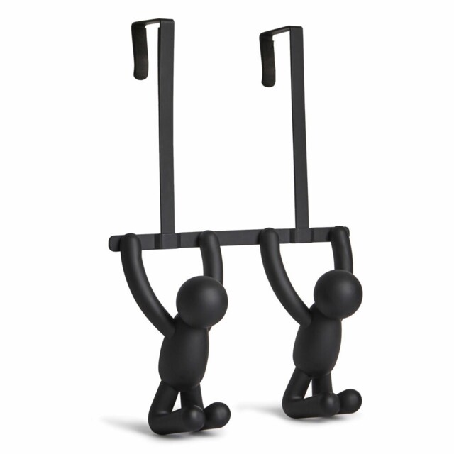 Umbra Furniture Buddy Door Coat Rack With Double Hooks Coat Hook Black