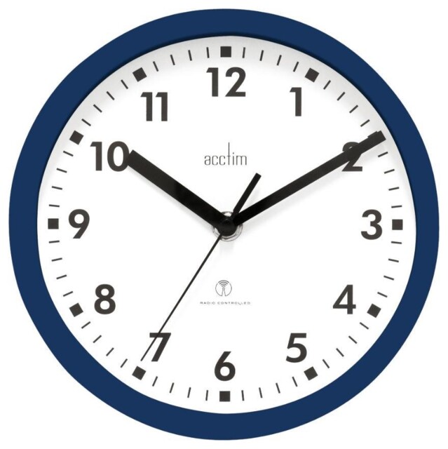 200mm Nardo Radio Controlled Wall Clock, Midnight Blue - 74669