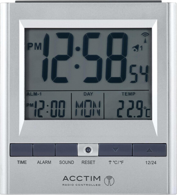 71717x Chula Rc Digital Lcd Alarm Clock In Silver