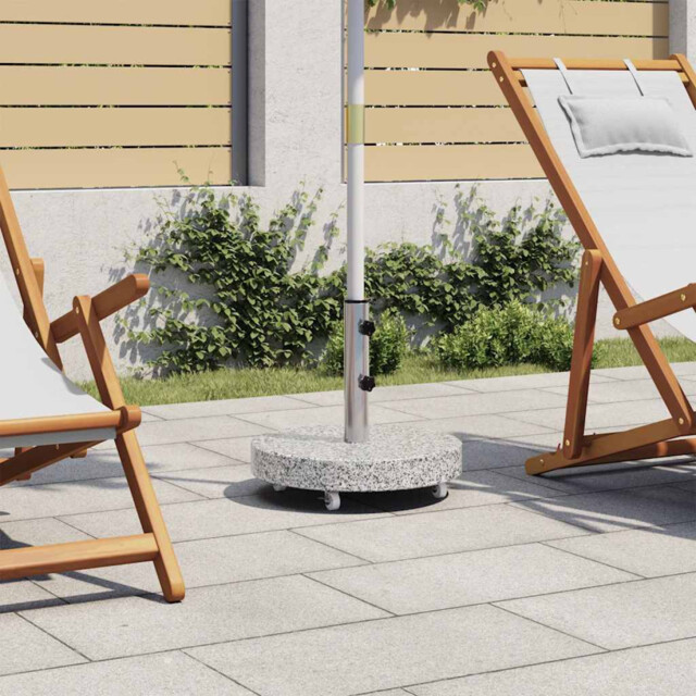 Parasol Base Grey Granite 30 Kg 45cm Stainless Steel Tube Holder With