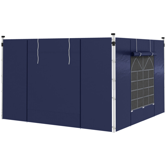 Gazebo Side Panels Blue 295x195cm Oxford Cloth 2-pack With Window &