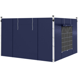 Gazebo Side Panels Blue 295x195cm Oxford Cloth 2-pack With Window &