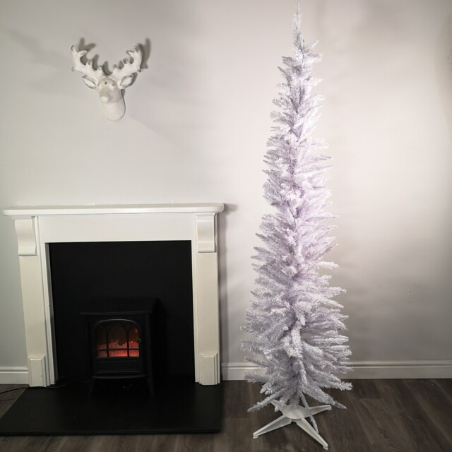 7ft (210cm) White Pencil Pine Christmas Tree With 401 Tips