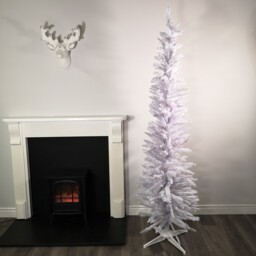 7ft (210cm) White Pencil Pine Christmas Tree With 401 Tips