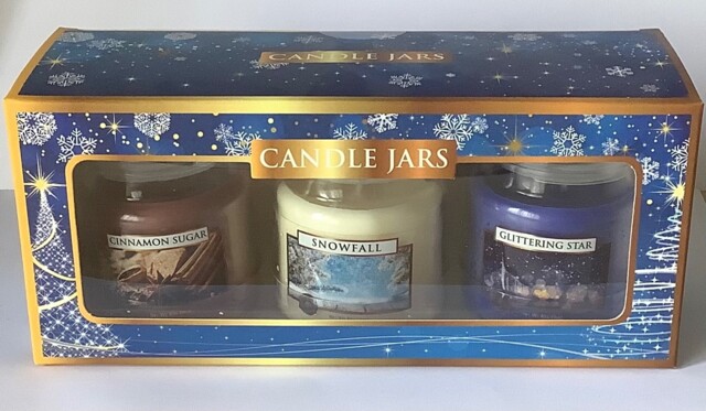 Aldi Jar Candle Small X3 Gift Set Cinnamon Sugar, Snowfall, Glittering