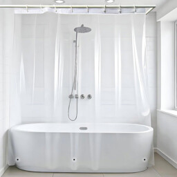 Arvo Clear Shower Curtain 180 X 180 Cm (71 X 71 Inch) - Peva