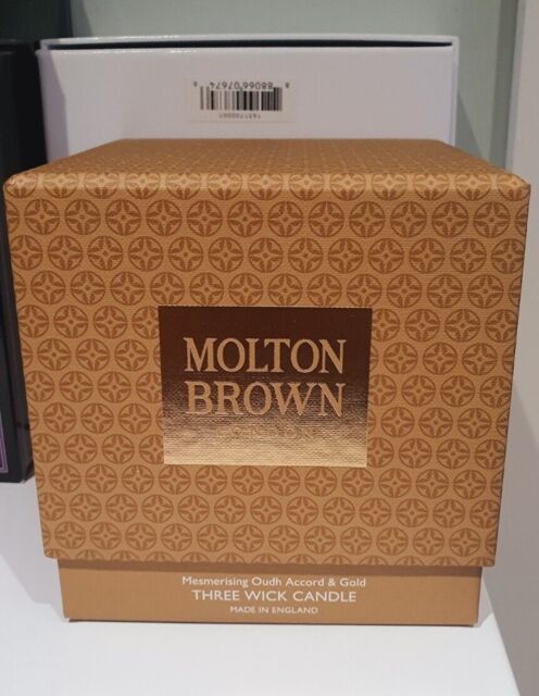 Molton Brown Scented 3 Wick Candle Oudh Accord And Gold Three Wick