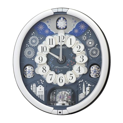 Seiko Re602s Analog Wall Clock Silver 18 Melody In Motion Song