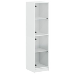 Highboard With Glass Doors Tall Sideboard Cupboard Storage Cabinet