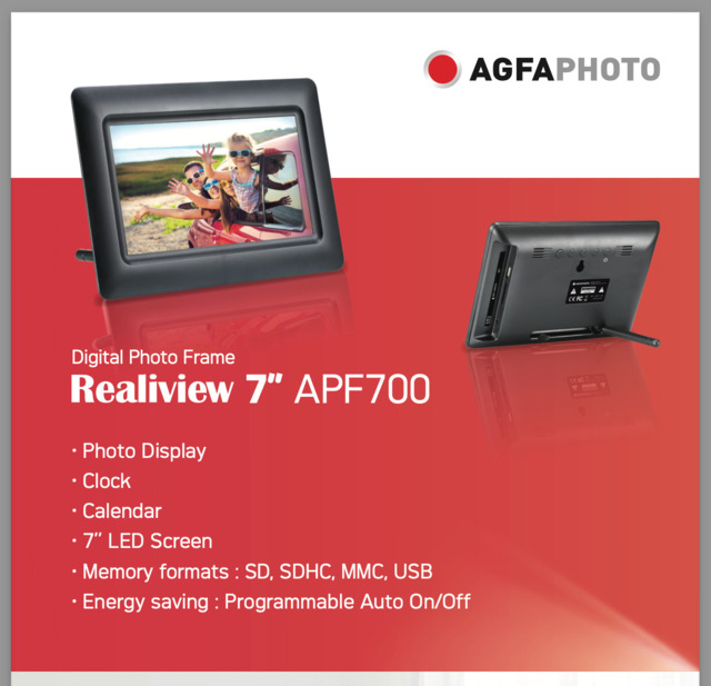 Agfa Photo Realiview Apf700 – 7 Inch Digital Photo Frame - Black