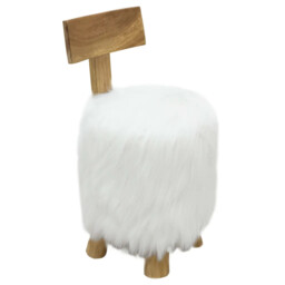 Stool White Solid Teak Wood Vidaxl