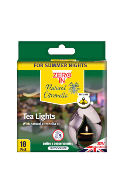 Zero In Citronella Tea Lights 18 Pack