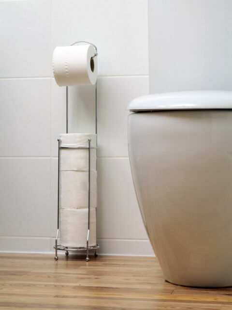 4 Roll Standing Toilet Paper Tissue Dispenser Storage Holder Stand