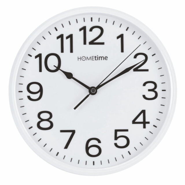 "Wall Clock White 10"" Silent Sweep Plastic 10in Round Modern Home"