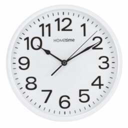 "Wall Clock White 10"" Silent Sweep Plastic 10in Round Modern Home"