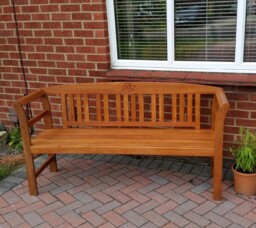 Large Wooden Garden Bench Strong Heavy Duty 3 Person Outdoor Patio