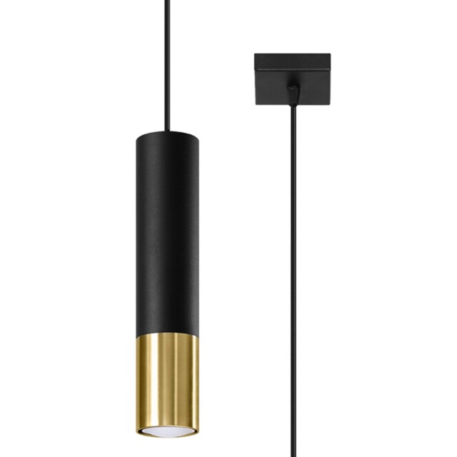 Industrial Ceiling Lamp Loopez 1 Steel Black/copper Gu10 Led Sollux