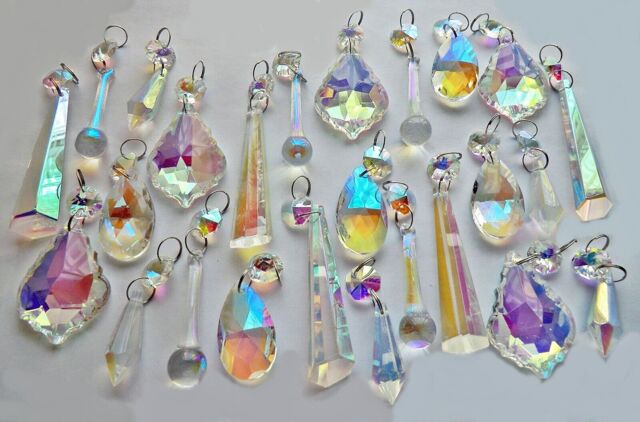 Sets Chandelier Christmas Tree Decorations Prisms Cut Glass Crystals