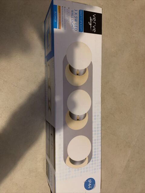 Verve Design Iris Bathroom Light 3x 5w Leds Wall Light White Glass