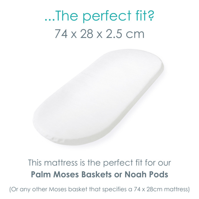 Clair De Lune Moses Basket Mattress Waterproof Anti Allergy Baby
